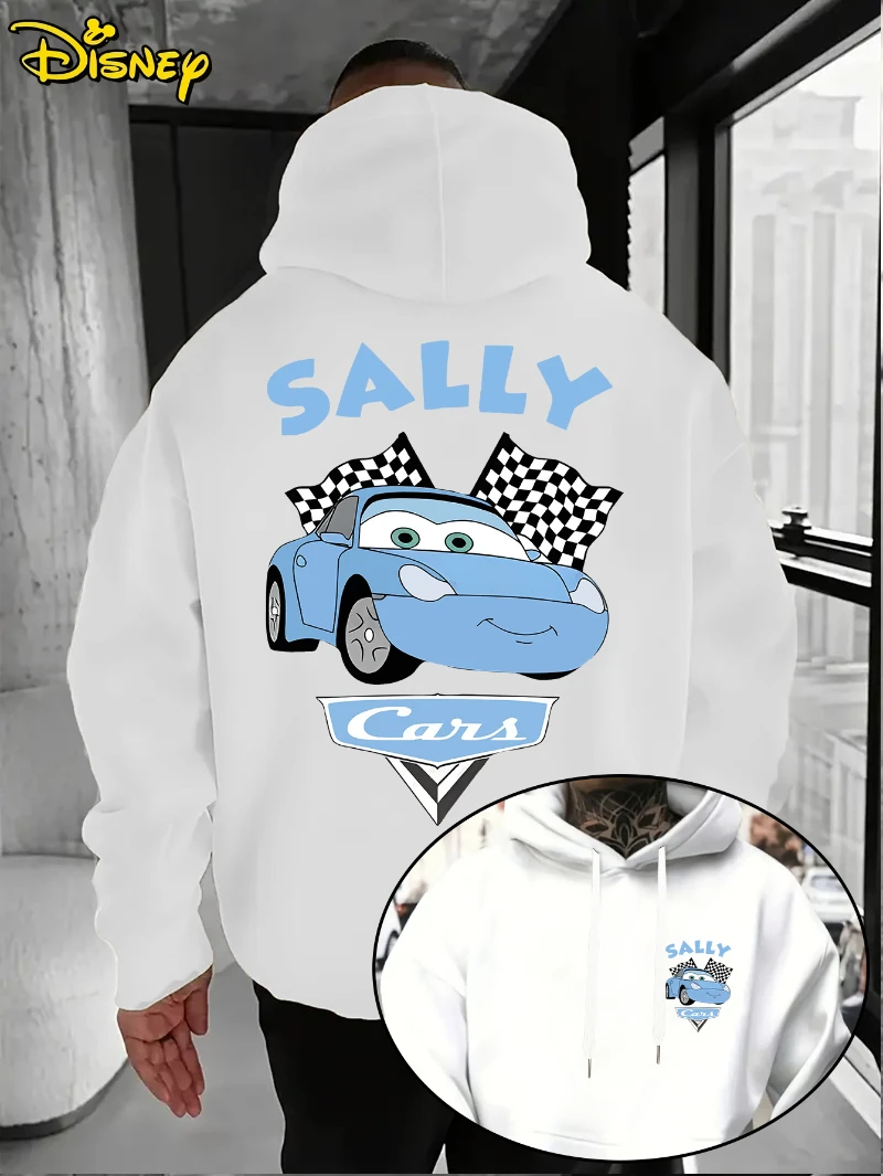 

Disney Men'S SALLY Hoodie - Official Cars Movie Pullover Sweatshirt, Loose Fit Hooded Sweater