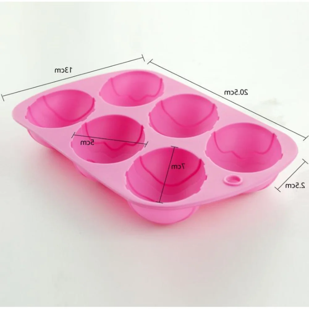 New Home 6 Cavity Easter Egg Shape Baking Tray Silicone Mold Dessert Silicone Cake Chocolate Baking Molds Silicone Decoration