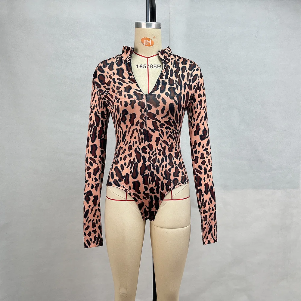 คอยืนขึ้นของผู้หญิงในยุโรปและอเมริกา แขนยาว เอว cinched ชิ้นเดียว กีฬา ฟิตเนส และเสื้อลําลองของผู้หญิง