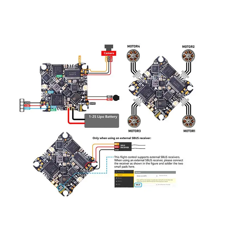 JHEMCU F411ELVTX 1S-2S ELRS 12A ESC 400MW VTX para RC FPV Quadcopter accesorios pieza de repuesto para Dron de carreras