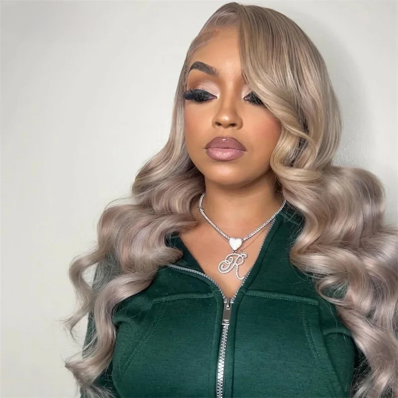 

Ombre Ash Blonde Loose Wave Lace Front Human Hair Wig Pre Plucked 13x6 HD Transparent Lace Frontal Wigs For Black Women Glueless