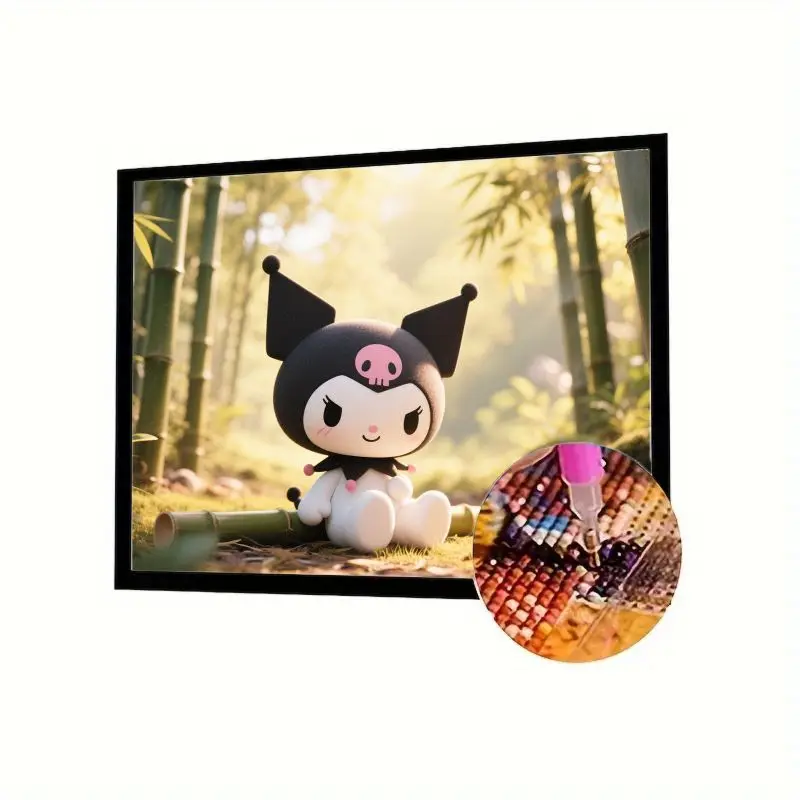 Kit de pintura de diamante 5D de Kuromi en bosque de bambú, taladro completo, arte bordado de diamantes de imitación DIY para adultos y niños, Relaxatio, 1 ud.