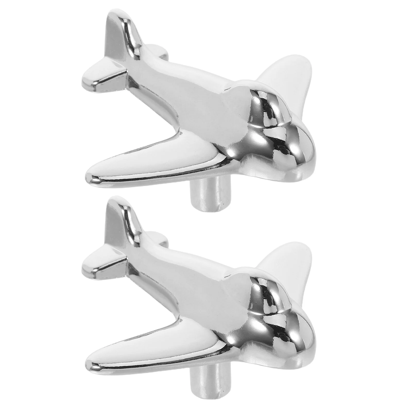 

2Sets Drawer Knobs Airplane Style Zinc Alloy Cabinet Pulls Smooth Finish for Wardrobes Cupboards Creative Room Decor