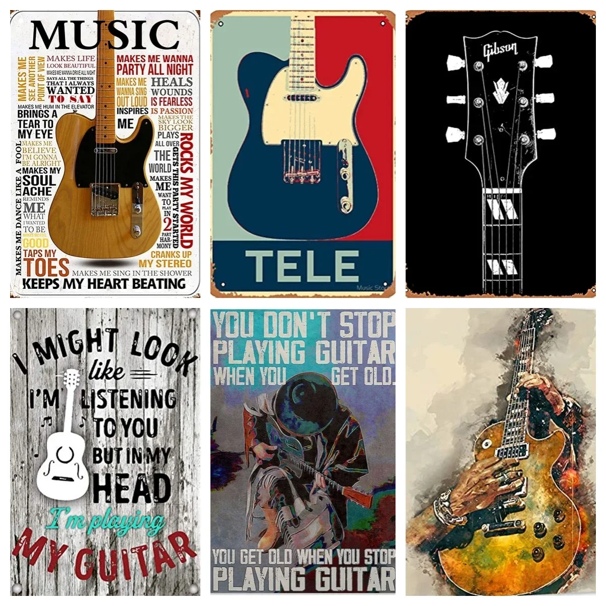 Guitar Metal Tin Sign,I'm Playing My Guitar,Wall Decor Form Home Bar Restaurant Cafe Pub Outdoor Garagr Courtyard Drawing Room