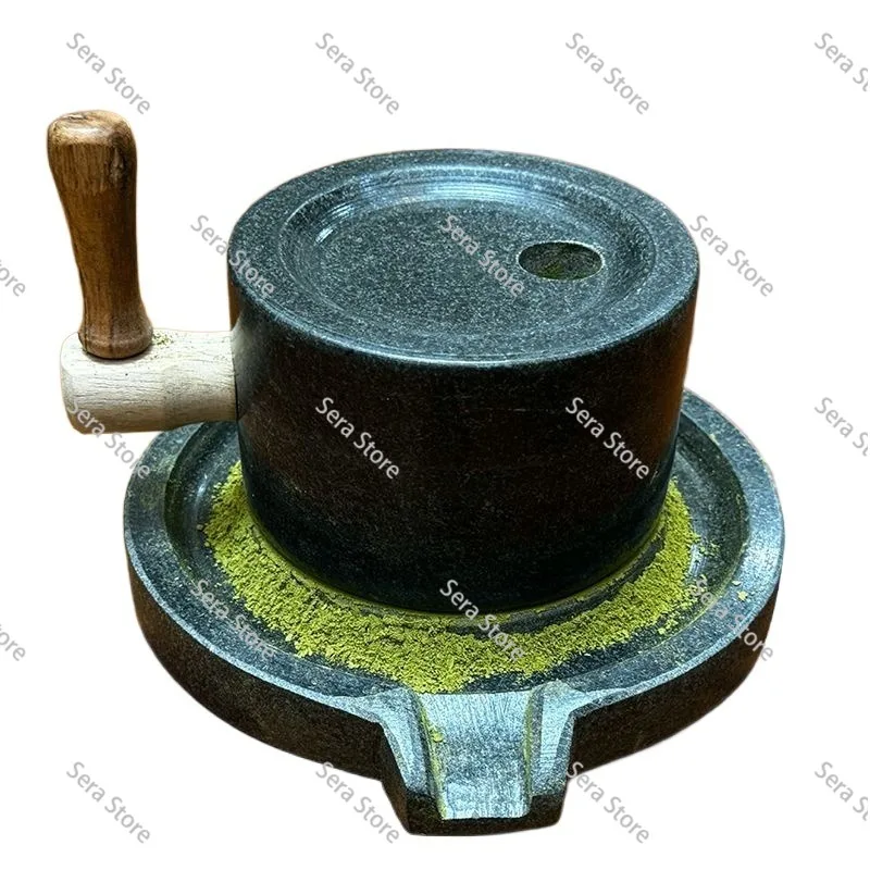Blue Stone Small Tea Grinder, Handmade Tea Grinder, Matcha Stone Grinder, Handmade Teaching Tool