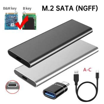 USB 3.1 C 타입-M.2 NGFF SSD 컨버터 어댑터, 외부 인클로저 케이스, 알루미늄 합금 솔리드 스테이트 모바일 하드 디스크 박스 어댑터 