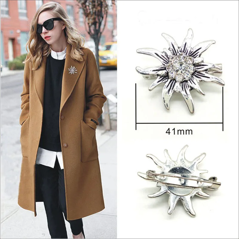 الموضة الكلاسيكية دبابيس إديلويس الكبيرة أحبها عميق الناس النساء لامعة اللون الأبيض حجر الراين بروش دبوس هدايا الحفلات مجوهرات #6