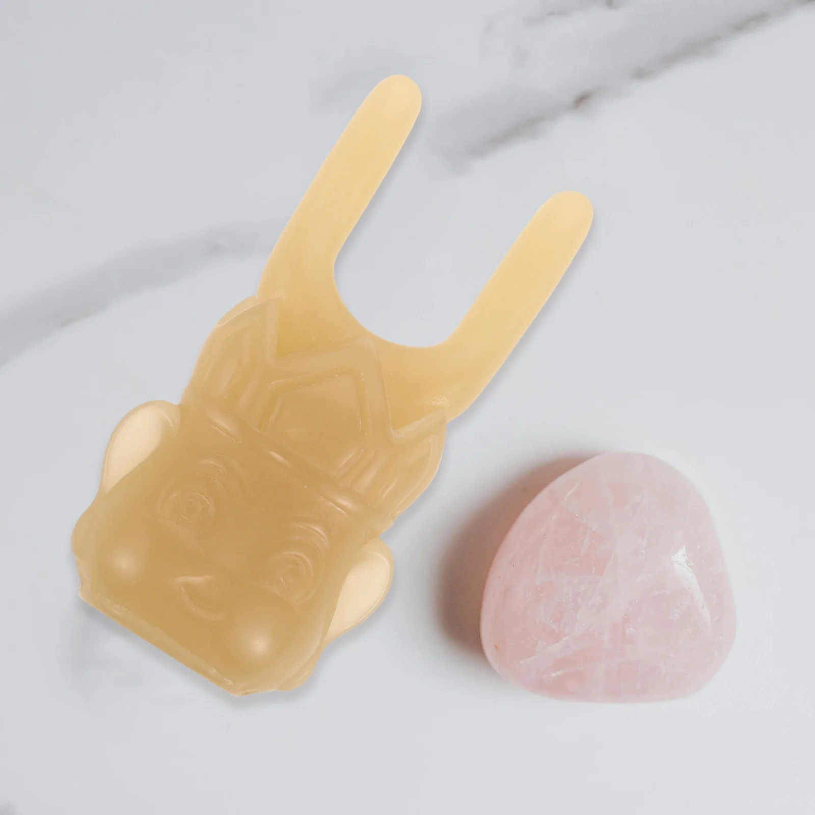 Masajeador de puente de nariz, herramienta Guasha Beige para oreja, punto de acupuntura, depurador del cuero cabelludo, palo facial de belleza, tablero de elevación meridiano de resina para la piel