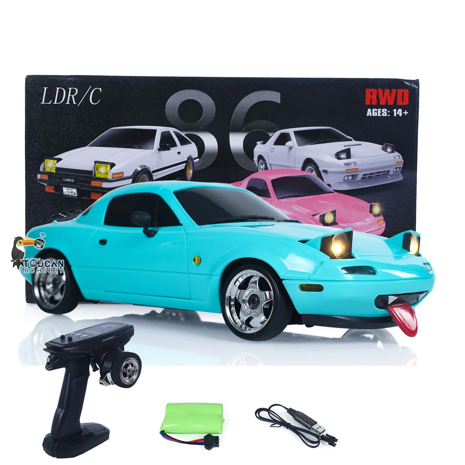 EU-Lagerbestand LDRC LD1804 1/18 2,4G 4X2 Ferngesteuertes Drift-Auto mit Bürstenmotor, ESC, Servo und Lichtsystem, RC-Rennwagen, Fahrzeug-Spielzeug, RTR