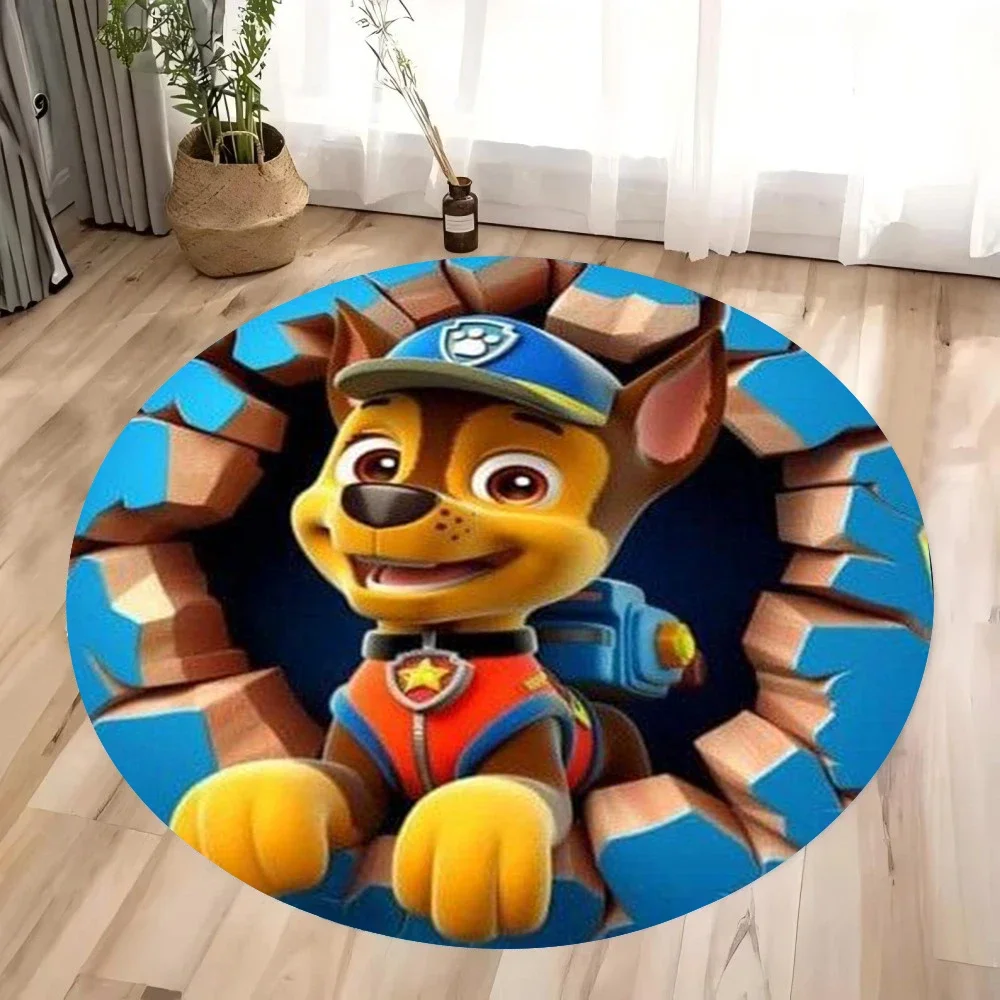 MINISO ديزني باو باترولز السجاد الدائري غرفة نوم الاطفال السرير البساط عدم الانزلاق لينة الكلمة حصيرة أريكة طاولة القهوة السجاد للديكور المنزل #3
