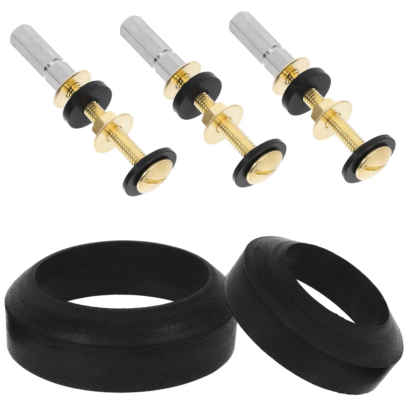 

1Set Toilet Tank Bolts and Gasket Replacement Kit Includes Sealing Ring for Leak Free Performance Fits Vintage and Modern