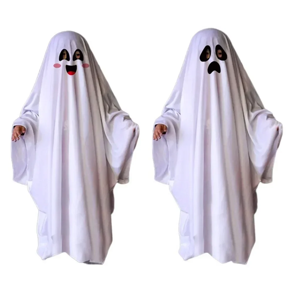 Unisex Kids Ghost Costume Girls Halloween Masquerade Cosplay Boys White Boo Ghost Cloak Kids Ghost Trick or Treat