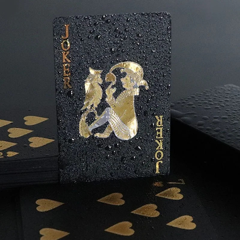 Gioco di carte da gioco in oro nero Carta da gioco Strumenti magici creativi impermeabili Puntelli di gioco per scacchiera per giochi di società classici per le vacanze in casa