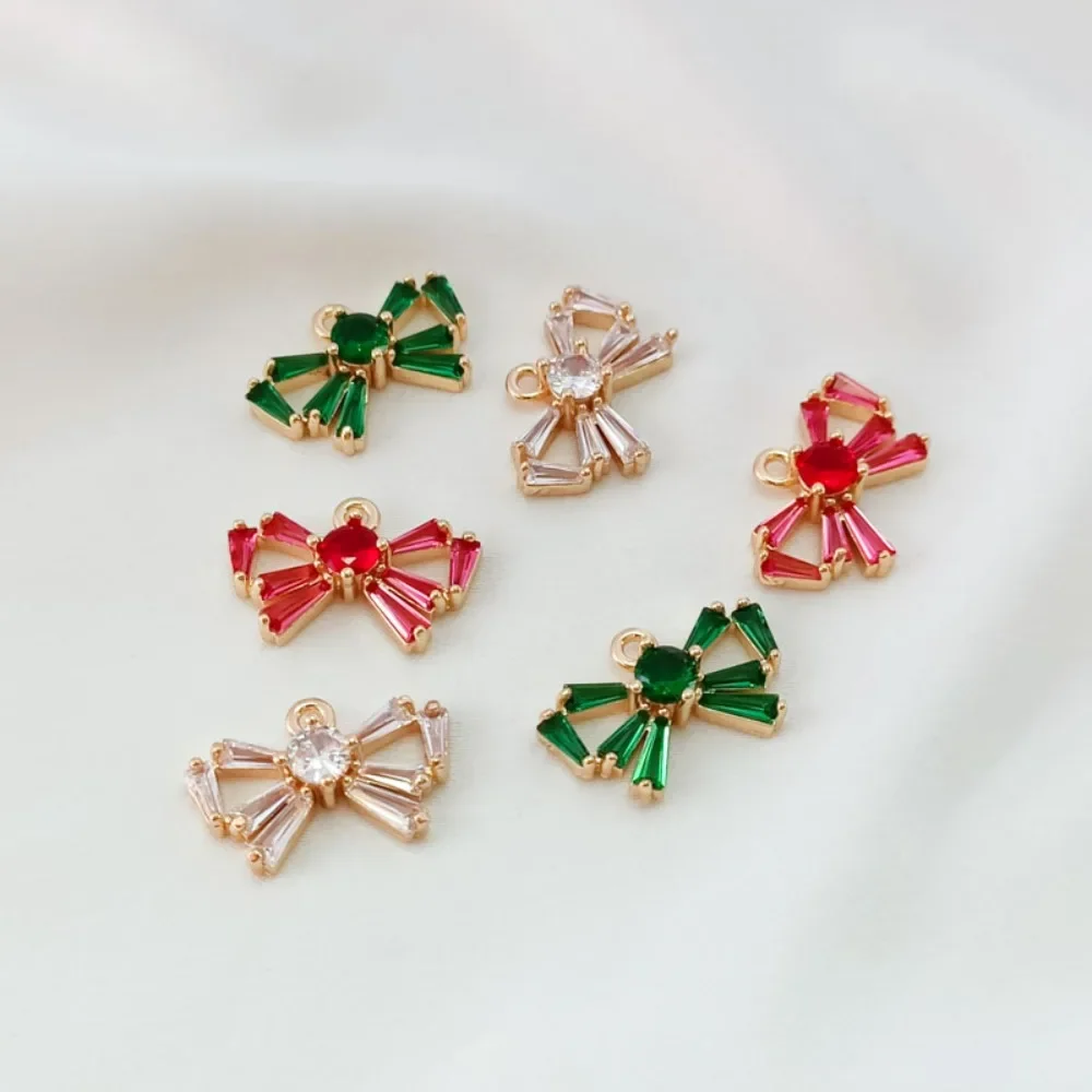 

Accessories 14K Gold-plated, Zircon Inlaid Bow Pendant, Bracelet, Necklace, DIY Handmade Jewelry and Accessory Materials