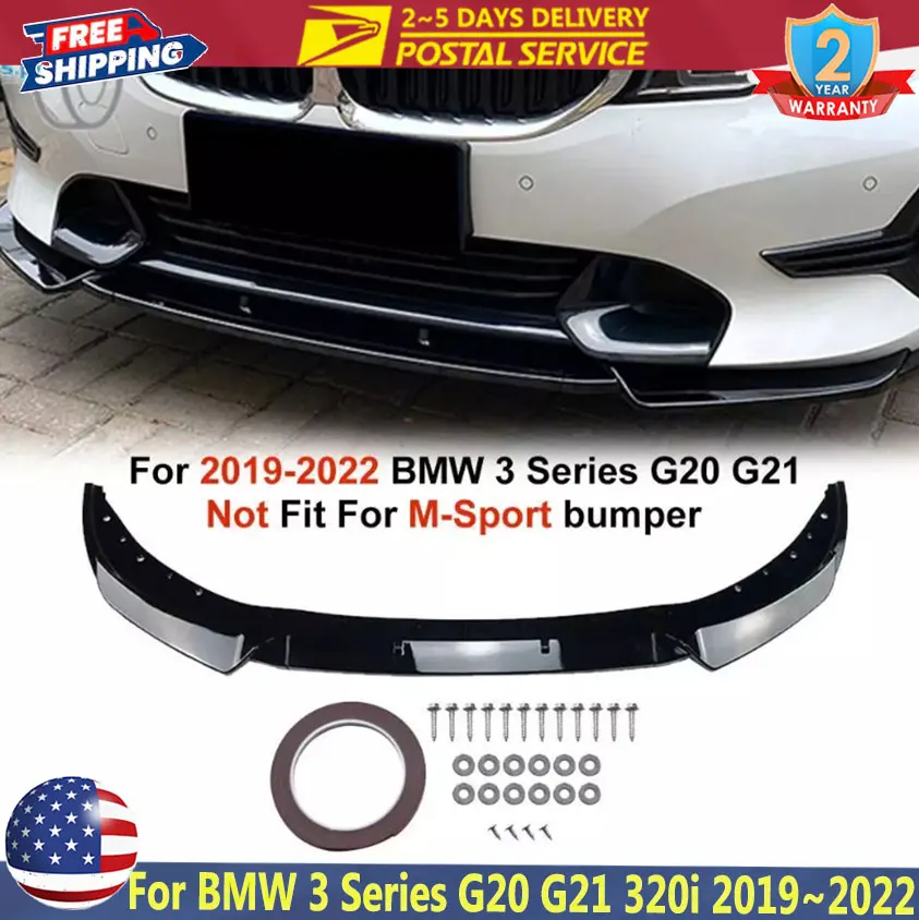 

Front Bumper Lip Spoiler Splitters For BMW 3 Series G20 G21 320i 325i 2019~2022 2021 Car Front Bumper Spoiler Lip Lower Splitter