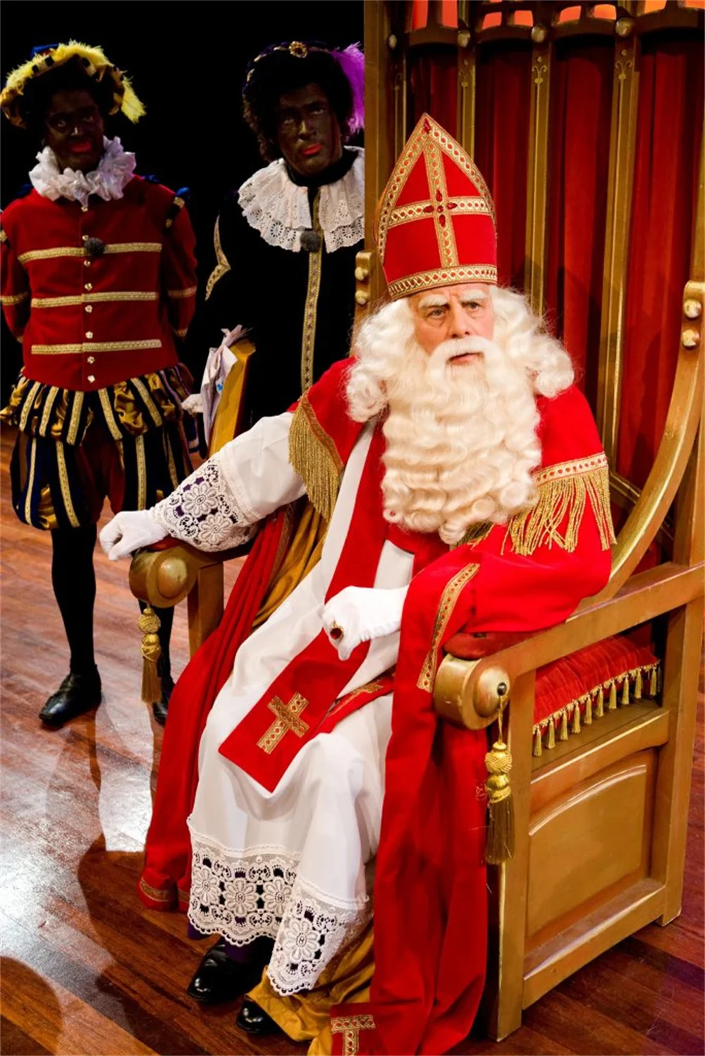 Volwassenen Sinterklaaskostuum Historisch Kerstman Sint-Nicolaas Kostuum Bisschoppelijke Gewaden Kerkpak Cape Albe Stola Hoed
