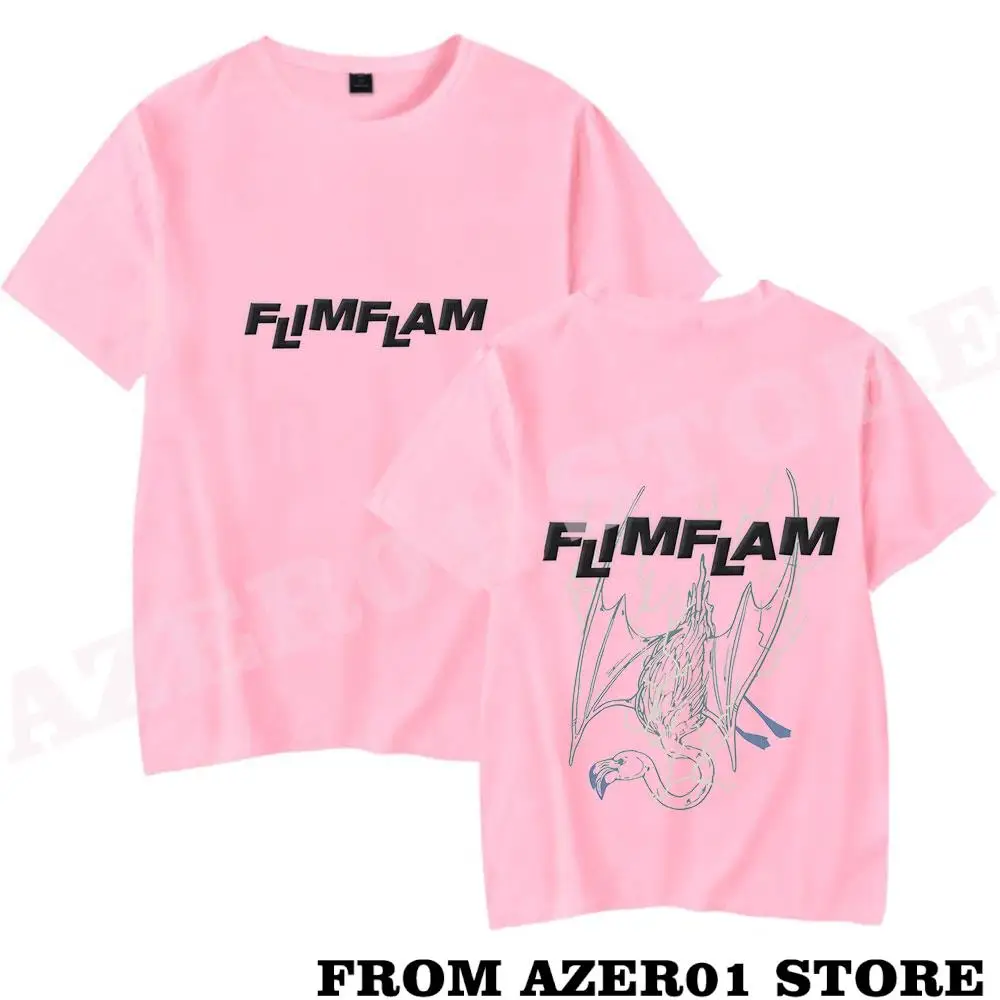 Flamingo FLIM FLAM Bat Wing Merch Tshirt Summer Holiday Tee Men/Women Casual Kawaii HIP HOP Streetwear T-shirt