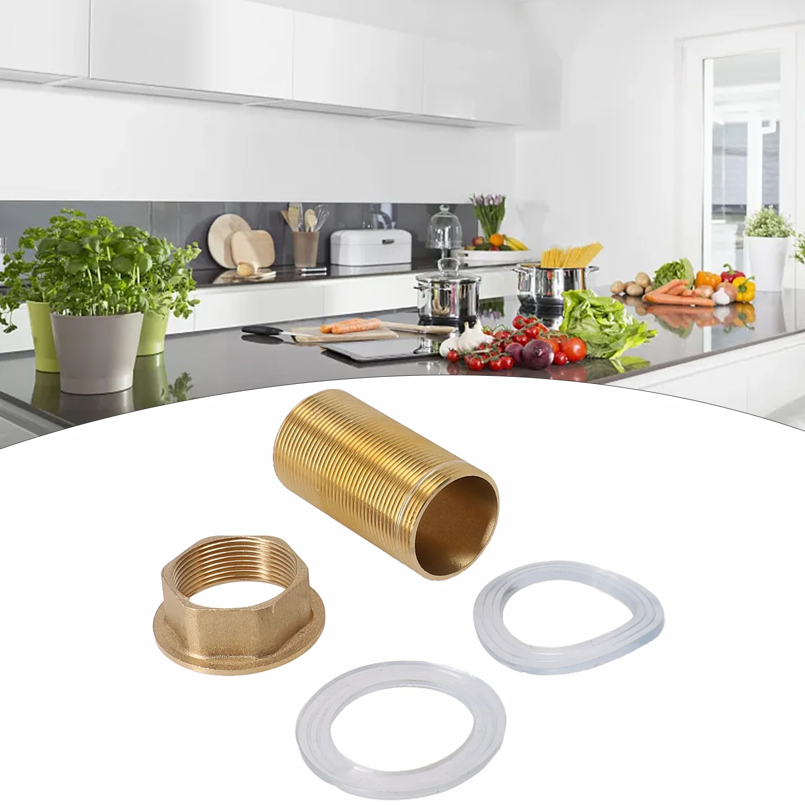 Kitchen Basin Mixer Tap Repair Fitting Kit Threaded Brass Tube Nut Install Parts Nut Is About 32mm
