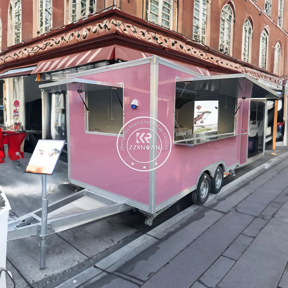 Hot Dog Snack Food Truck Kiosk Mobile Street Kitchen Cart Factory Price CE DOT Concession Catering Food Trailer