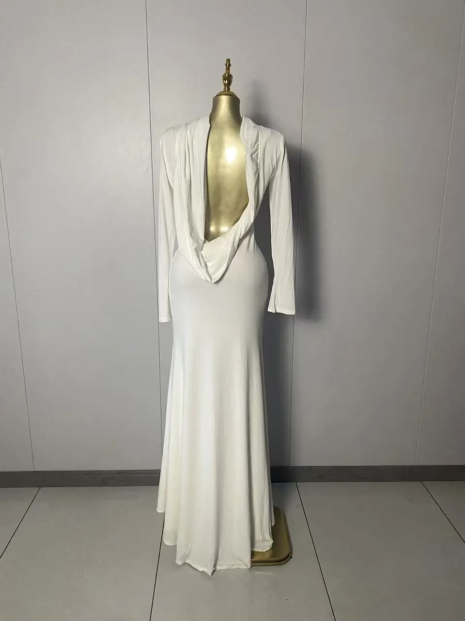 

Women Celebrity Sexy Long Sleeve Backless Maxi Long White Summer Dress 2025 Elegant Evening Club Luxury Birthday Party Dresses