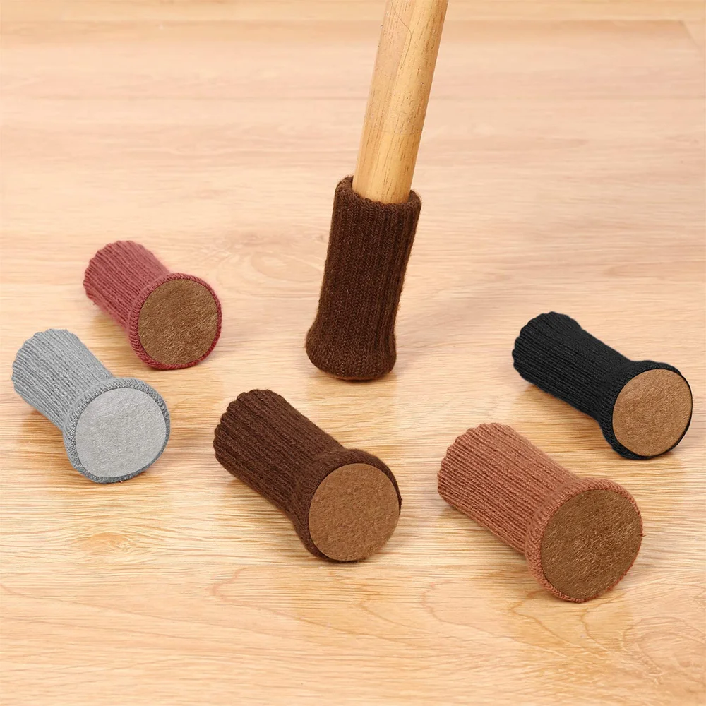 24Pcs Knitted Chair Leg Socks High Elastic Feet Socks Floor Protectors with Anti-Slip Pads Thick Chair Leg Caps Furniture Covers image 2