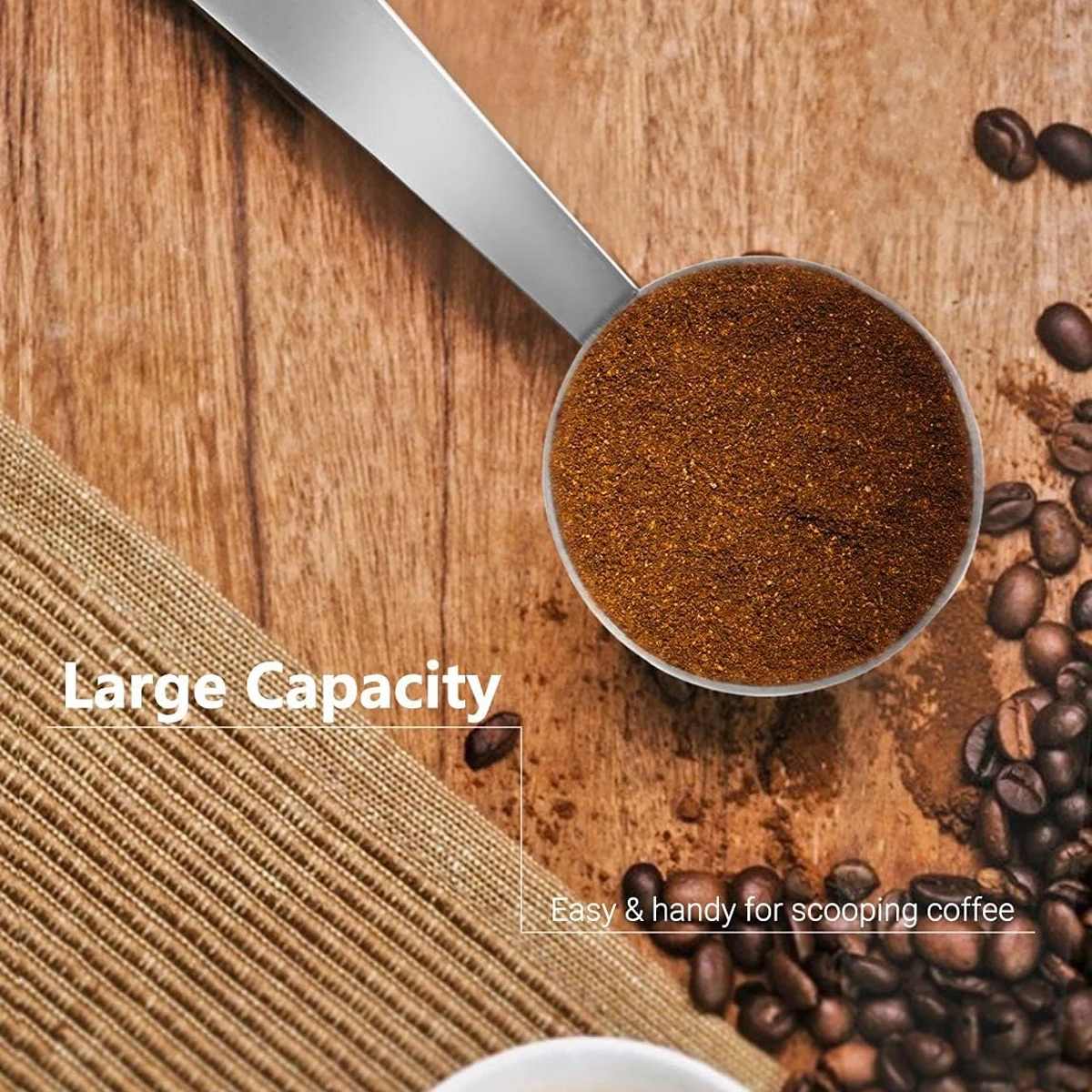 Leeseph 2-w-1 Łyżka do kawy ze stali nierdzewnej, ubijak do kawy dwufunkcyjny, młotek do kawy do odmierzania i ubijania kawy