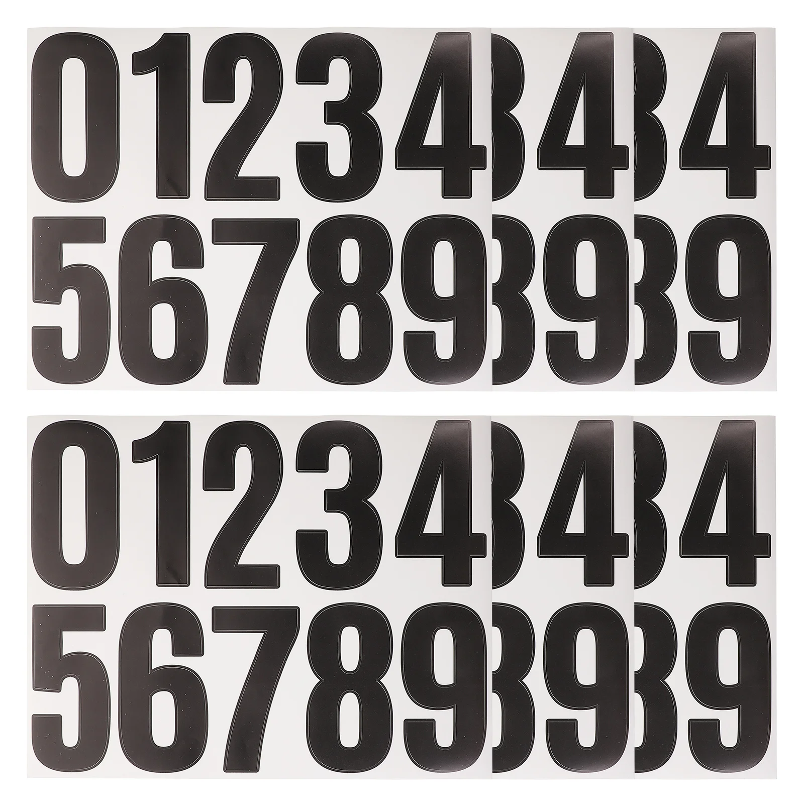 6 Sheets Large DIY Number Stickers Adhesive Numbers for Outside Mailbox Fence Bin Decorative Address Number Decals