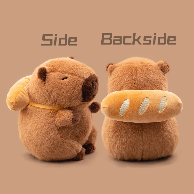 Neue Capybara Plüschtier Design Gefüllte Baguette Donut Croissant Pommes Frites Knödel Snack Rucksack Dekor Capibara Plüschtier – Detail 5
