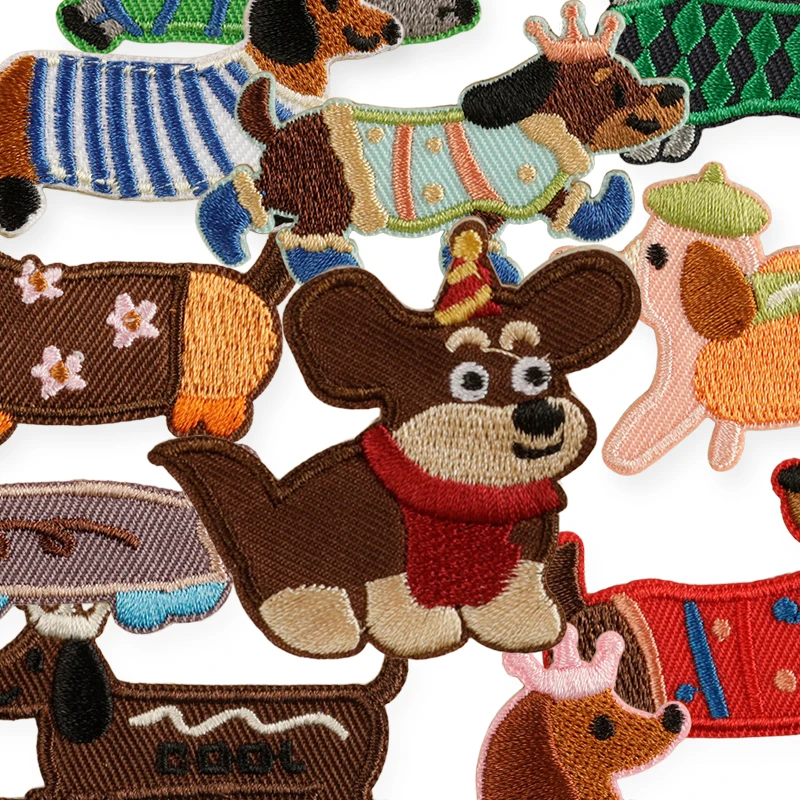 12 Stück selbstklebende Aufnäher für Kleidung, zum Aufbügeln, Hund, Tier, bestickte Jacken, Kinder, Nähen, niedliche Aufkleber, Packung, Stoffe, Mädchen – Detail 4