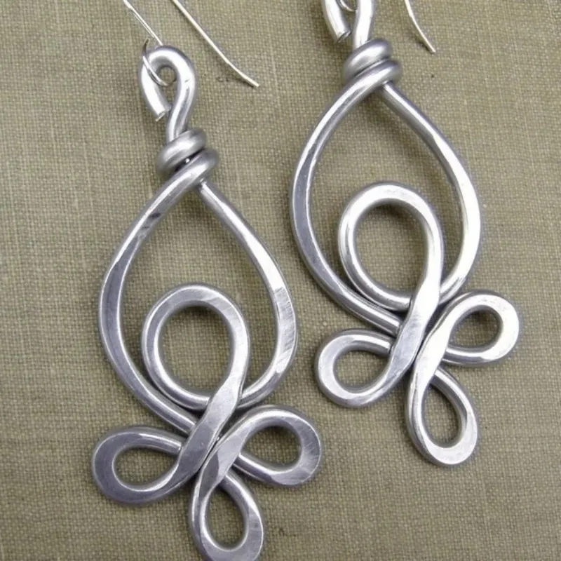42x22mm Extra-large Punk Silver Color Alloy Celtic Knot Dangle Earrings for Woman Girl Exaggerated Jewelry Accessories Colorfast
