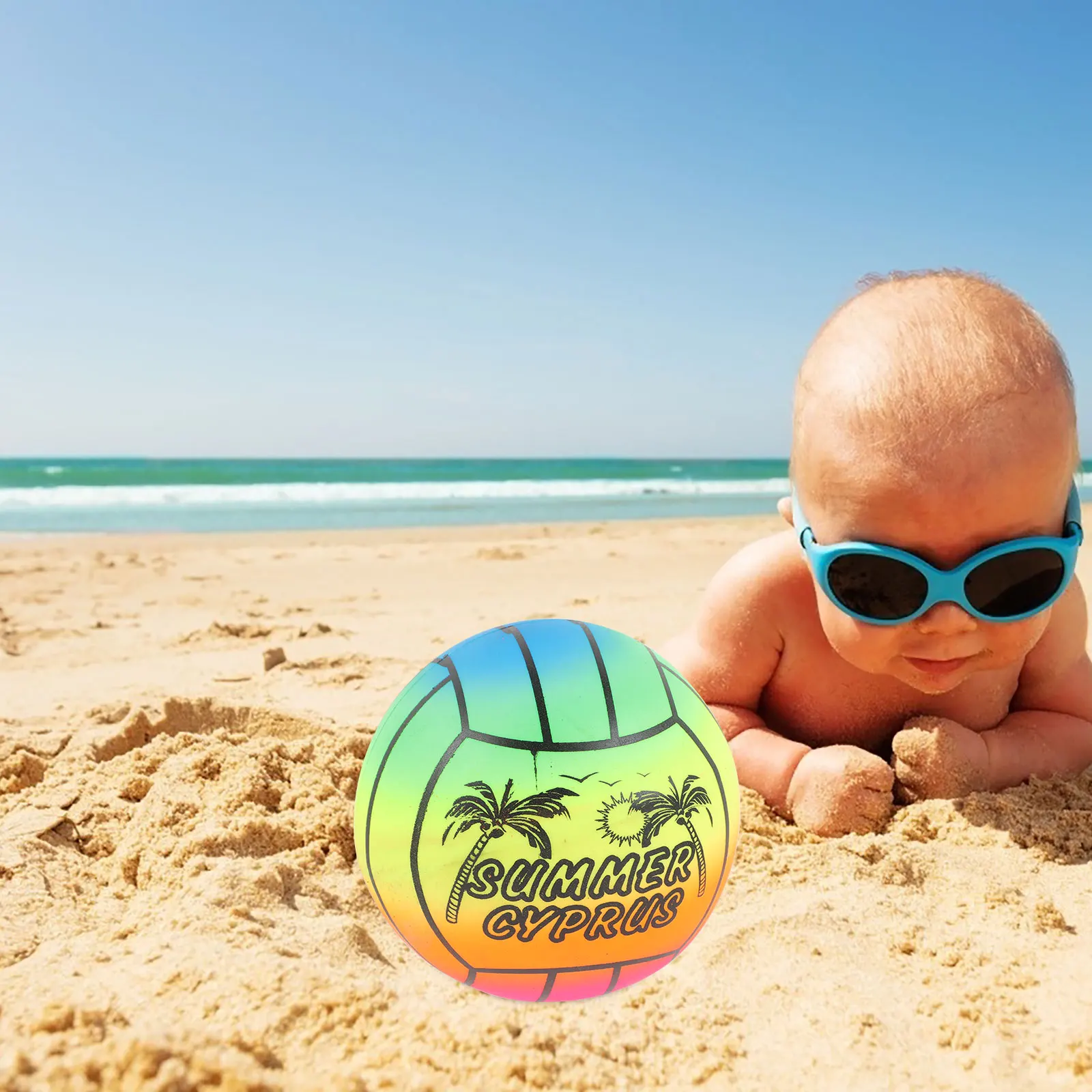 

3Pcs Rainbow Elastic Balls 16cm Tight Grip Surface Children Outdoor Activities Coordination Skills Elastic Beach Ball