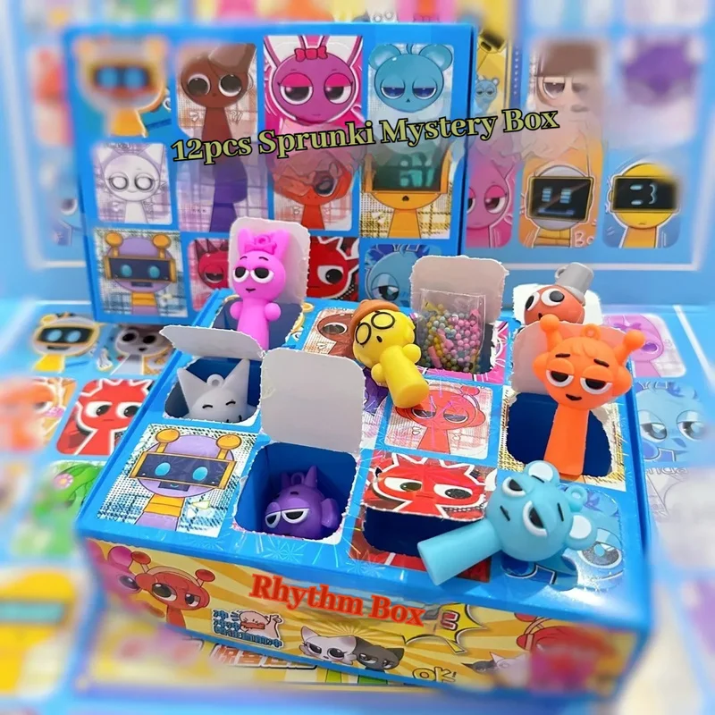 

Sprunki 12pcs/Box Set Mystery Box Surprise Disassembly Fun Tung Tung Tung Sahur Nezha Boys And Girls Students Trendy Blind Box