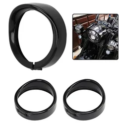 Motorcycle LED Headlight Trim For Harley Touring Road King Electra Glide Softail FLD/FLH 7