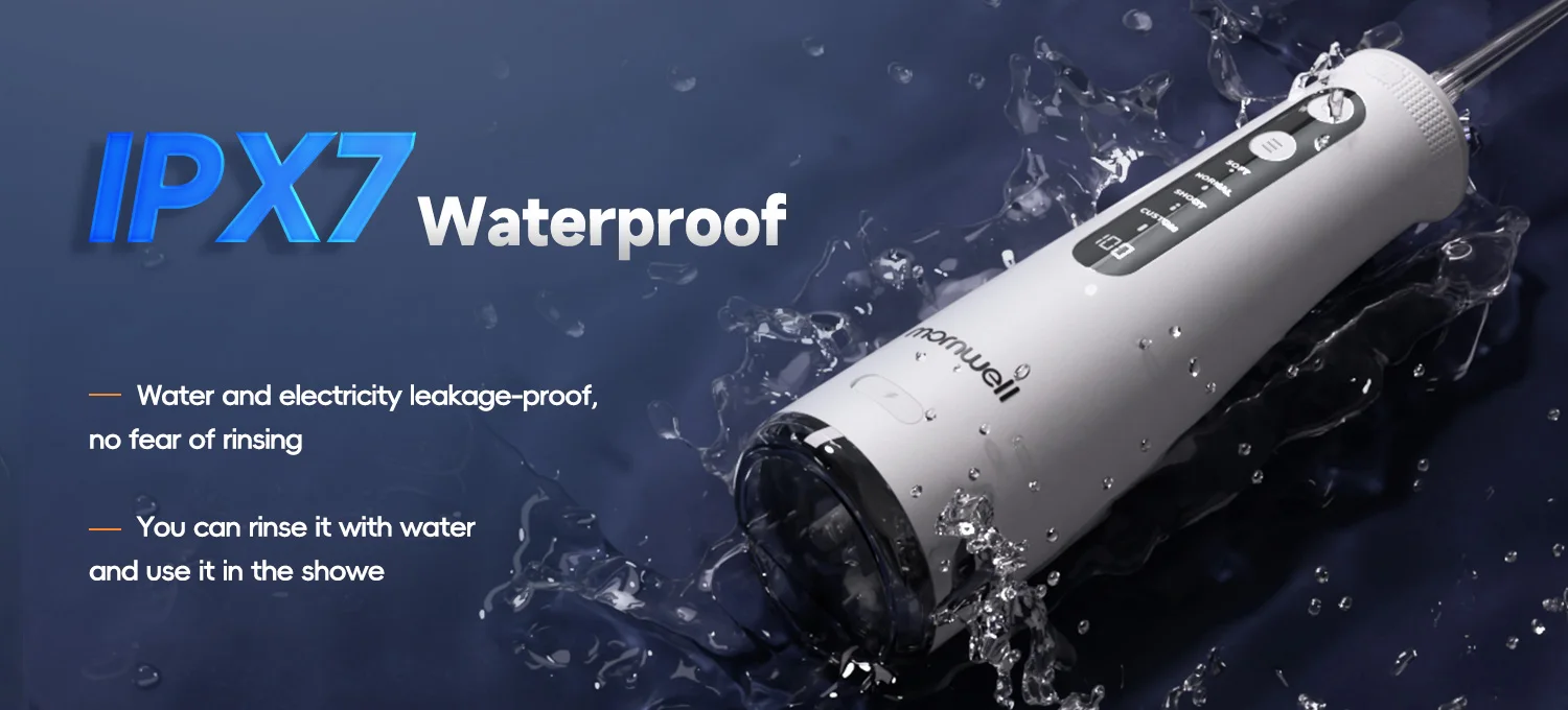 Mornwell F32 Wasserflosser zur Zahnaufhellung, Haushaltsgerät, Sonic-Wasserflosser mit 260ML Tank, Zahnreiniger, Munddusche – Detail 3