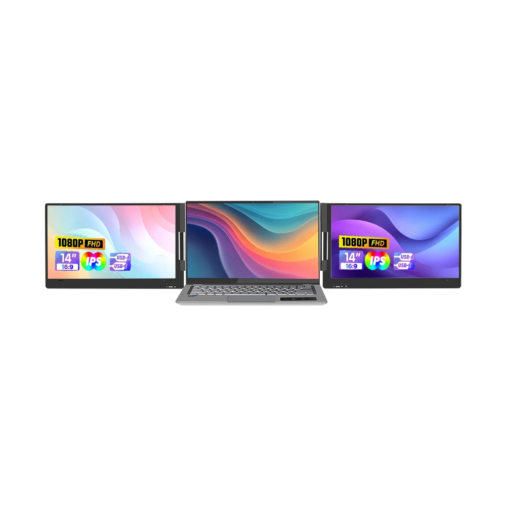 14inch Dual-screen 1080P IPS Portable Monitor a Great Helper for Life and Work