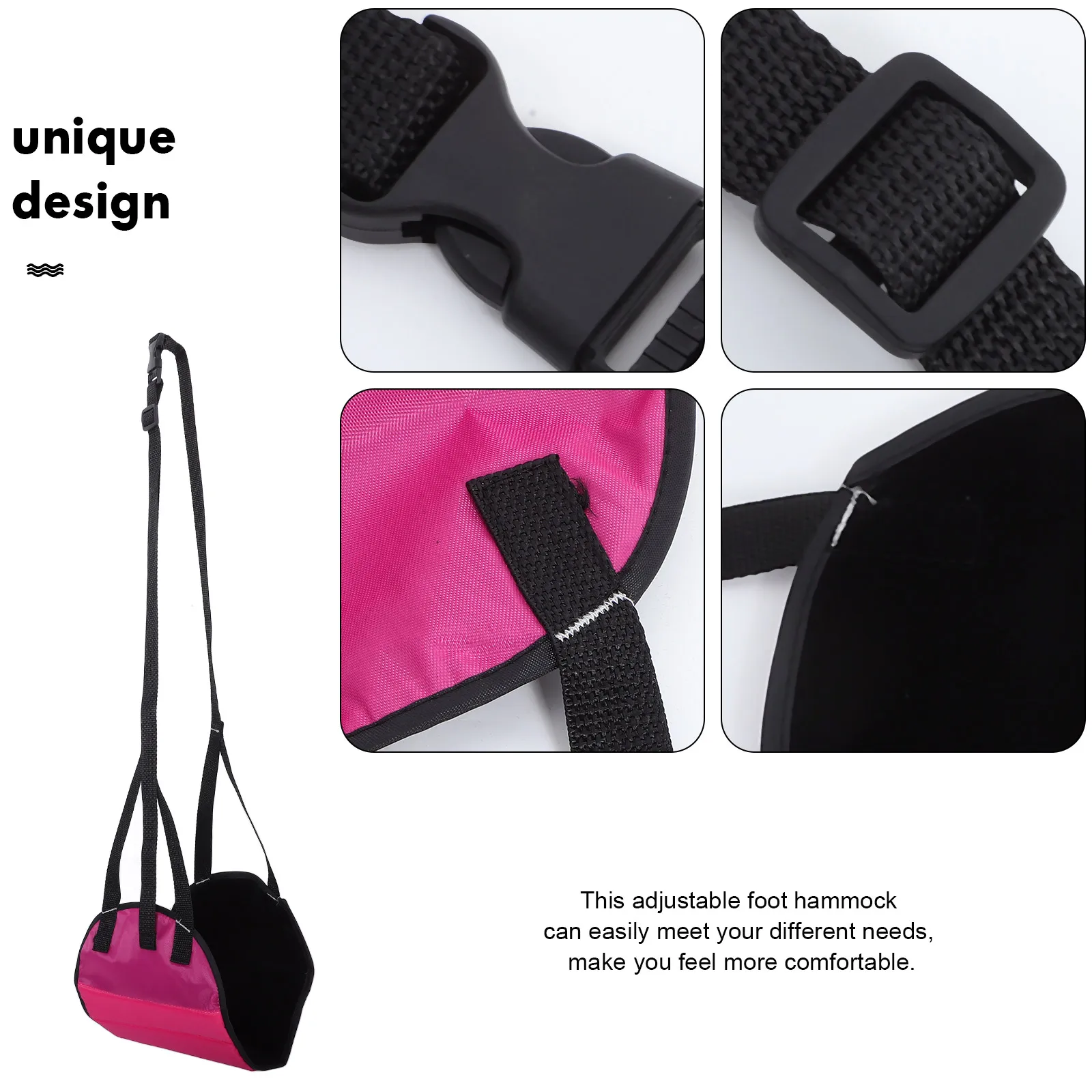 Adjustable Airplane Footrest Hammock Portable Travel Essentials Long Flights Hangable Foot Sling For Adults Office Home Use