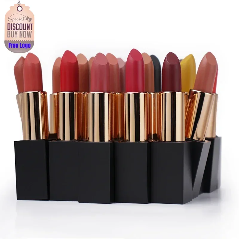 Private Label 25 Colors Matte Lipstick Waterproof Nonstick Cup Long Lasting Lip Beauty Makeup Sexy Women Cosmetics Custom Bulk