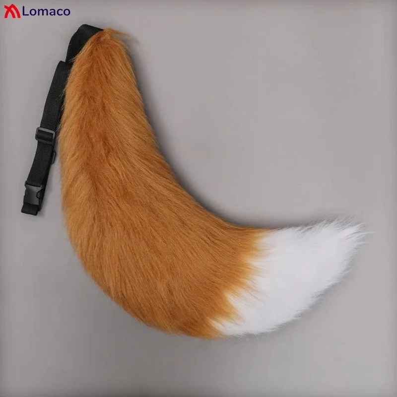 CyAdjustable حزام الثعلب الذيل Kawaii الذئب ذيل الكلب تأثيري اكسسوارات حفلة 70 سنتيمتر فروي الذيل تأثيري حلي الدعائم فتاة فو الفراء Ta