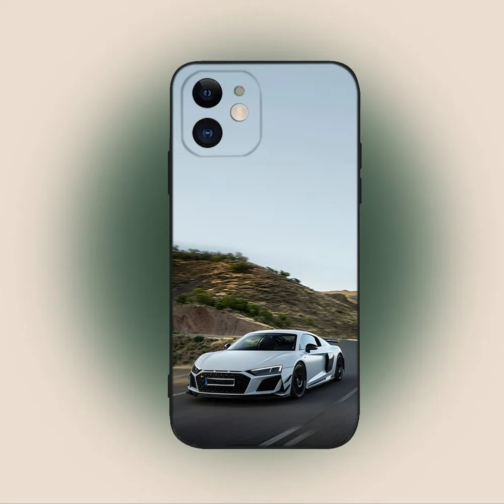 A-Audi R8 RS6 RS7 Sports Car Phone Case For iPhone 15,14,13,12,11,Plus,Pro Max,XS,X,XR,SE,Mini,8,7 Soft Silicone Black Cover