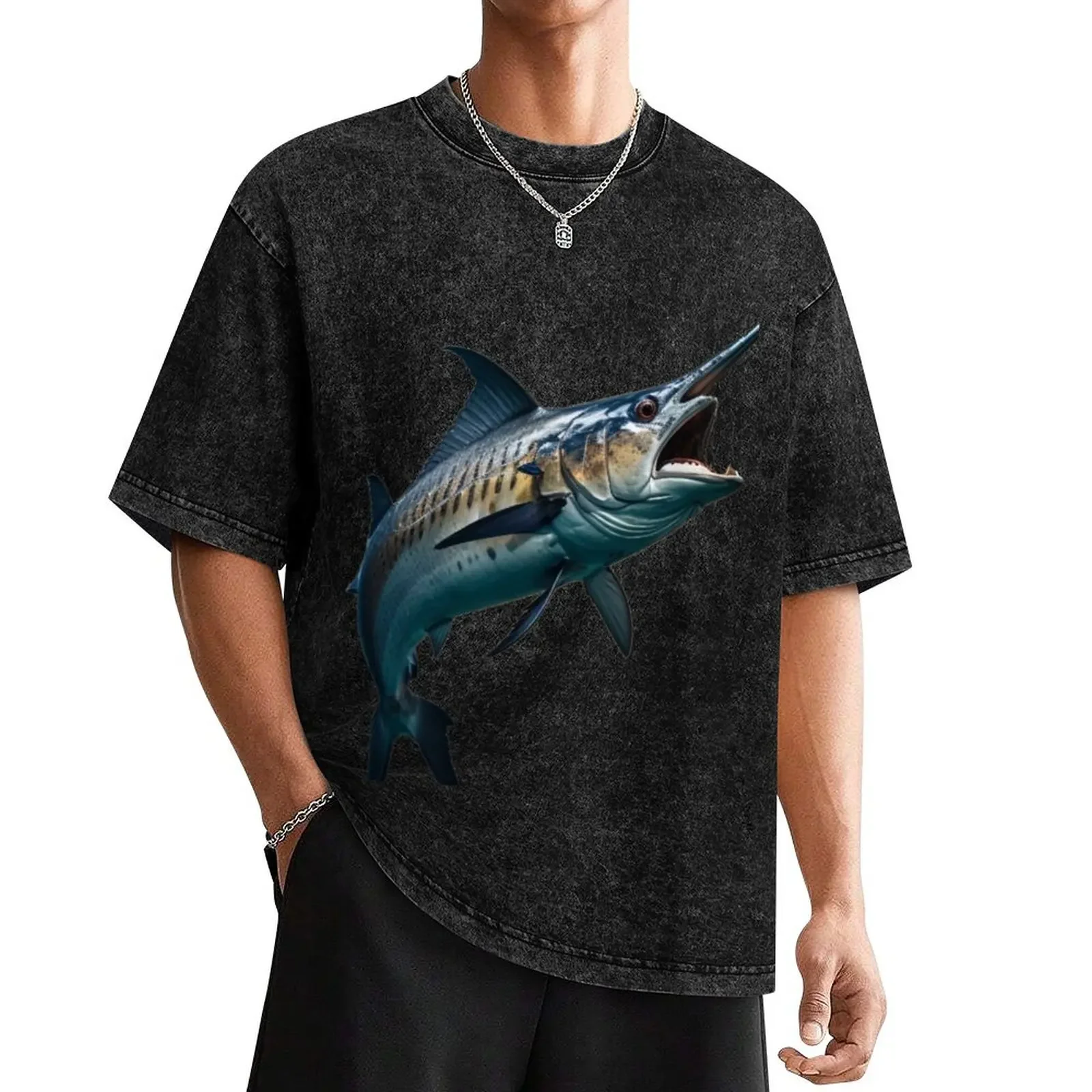 Sky Marlin with moon T-Shirt graphics basketball graphic tees oversized graphic tee korean fashion men clothes