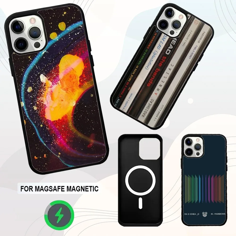 

R-Radiohead Band Rainbow Phone Case For iPhone 16e,16,15,14,13,12,11,Plus,Pro,Max,Mini Magsafe Magnetic Wireless Charging