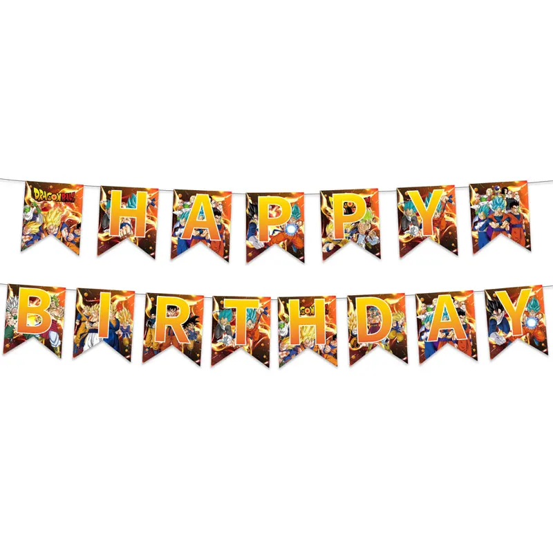 Dragon Ball Banner Goku Birthday Party Decoration Streamers Party Favors Background Baby Shower Supplies Kids Boys Gifts Toys