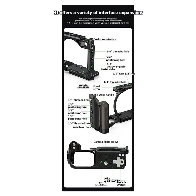 For Full Cage Compatible HJ-For ZR SLR Camera Extension Frame- For ZR Grip Camera Cage