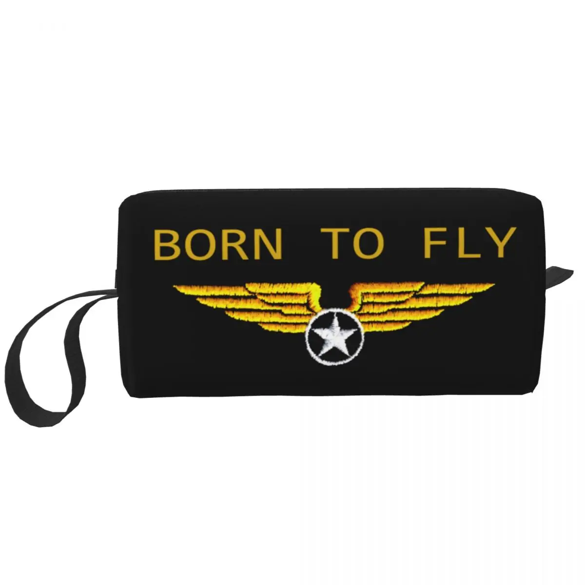 Born To Fly Flight Pilot Travel Toiletry Bag for Women Flying Aviation Aviator Cosmetic Makeup Bag Beauty Storage Dopp Kit