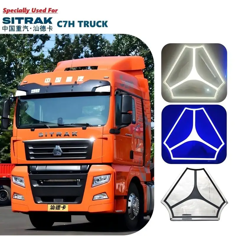 Specjalnie używane dla SITRAK TRUCK LED podświetlane logo emblematu światło dla ciężarówki C7H C5H G5