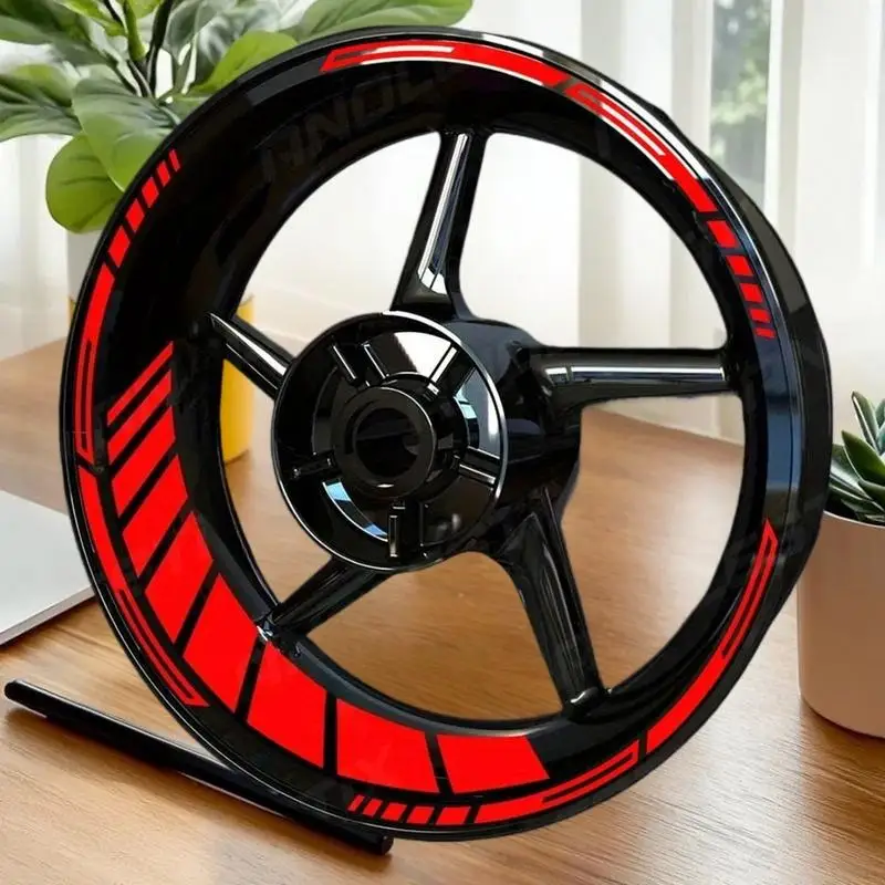 

Enhance Visibility with 21/18 Inch Reflective Motorcycle Wheel Stickers - PVC Rim Stripe Decals