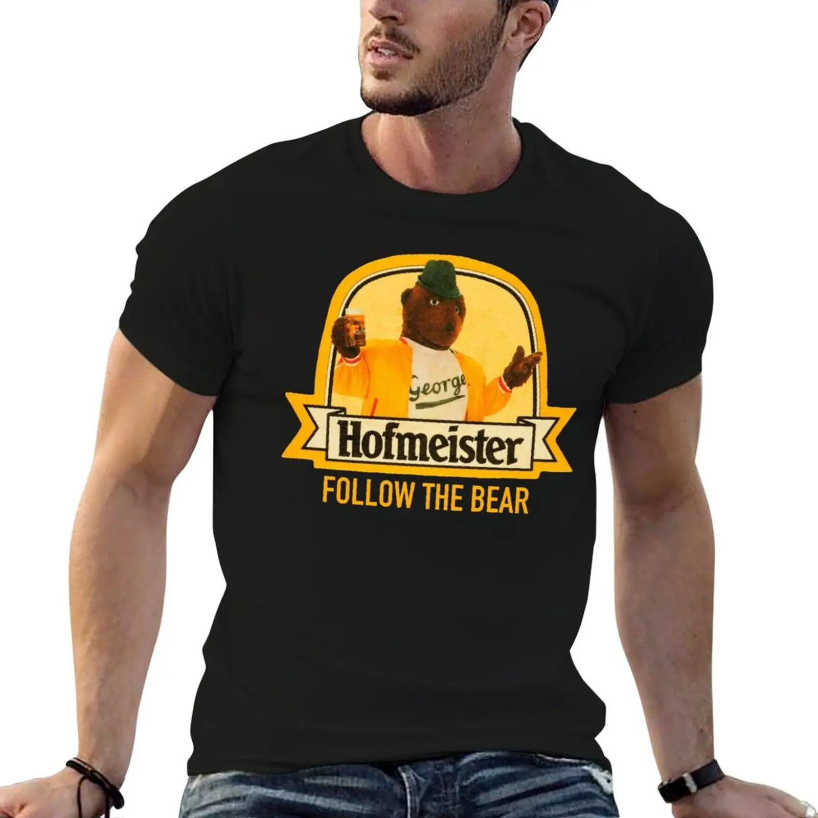 Follow the Bear - George - vintage Hofmeister T-Shirt rapper graphic tees sublime fruit of the loom mens t shirts