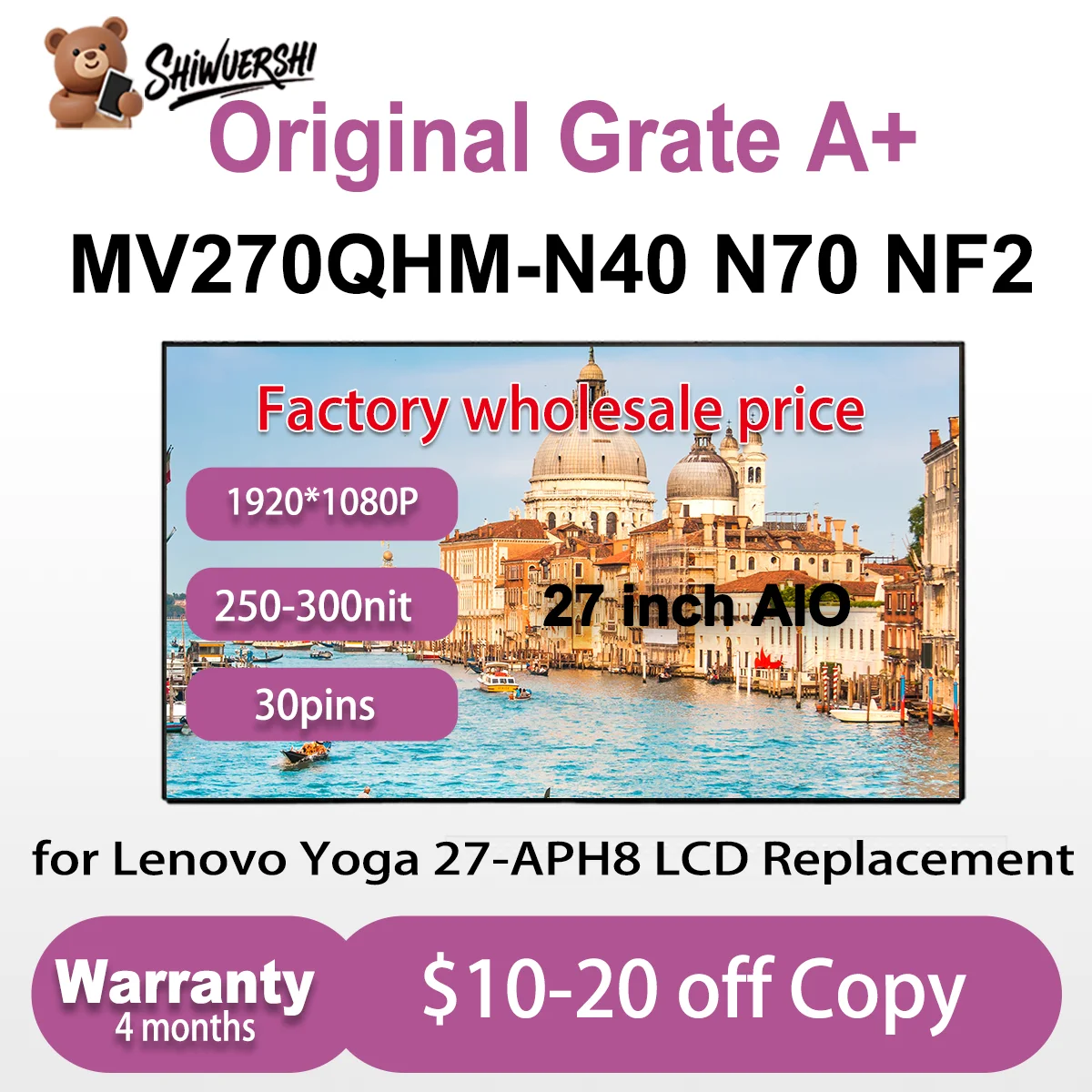 Название товара wholesale Оригинальный Новый A + MV270QHM N70 N40 NF2 27-дюймовый IPS QHD IPS для Lenovo Yoga 27-APH8 Код товара