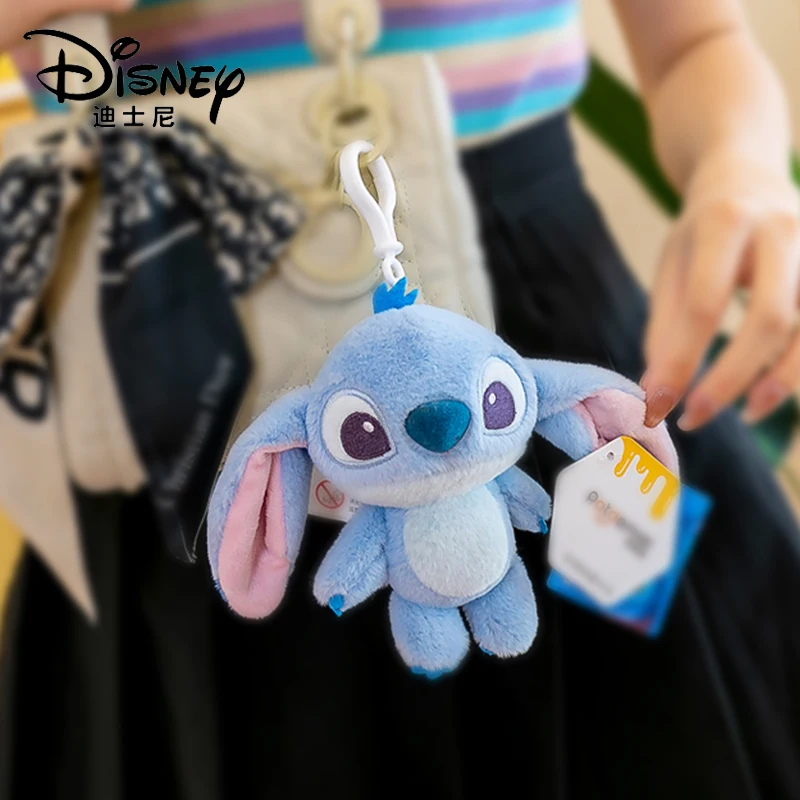 Disney Stitch Keychain for Children, Plush Toy, Decoração Pingente Mochila, Boneca macia e confortável