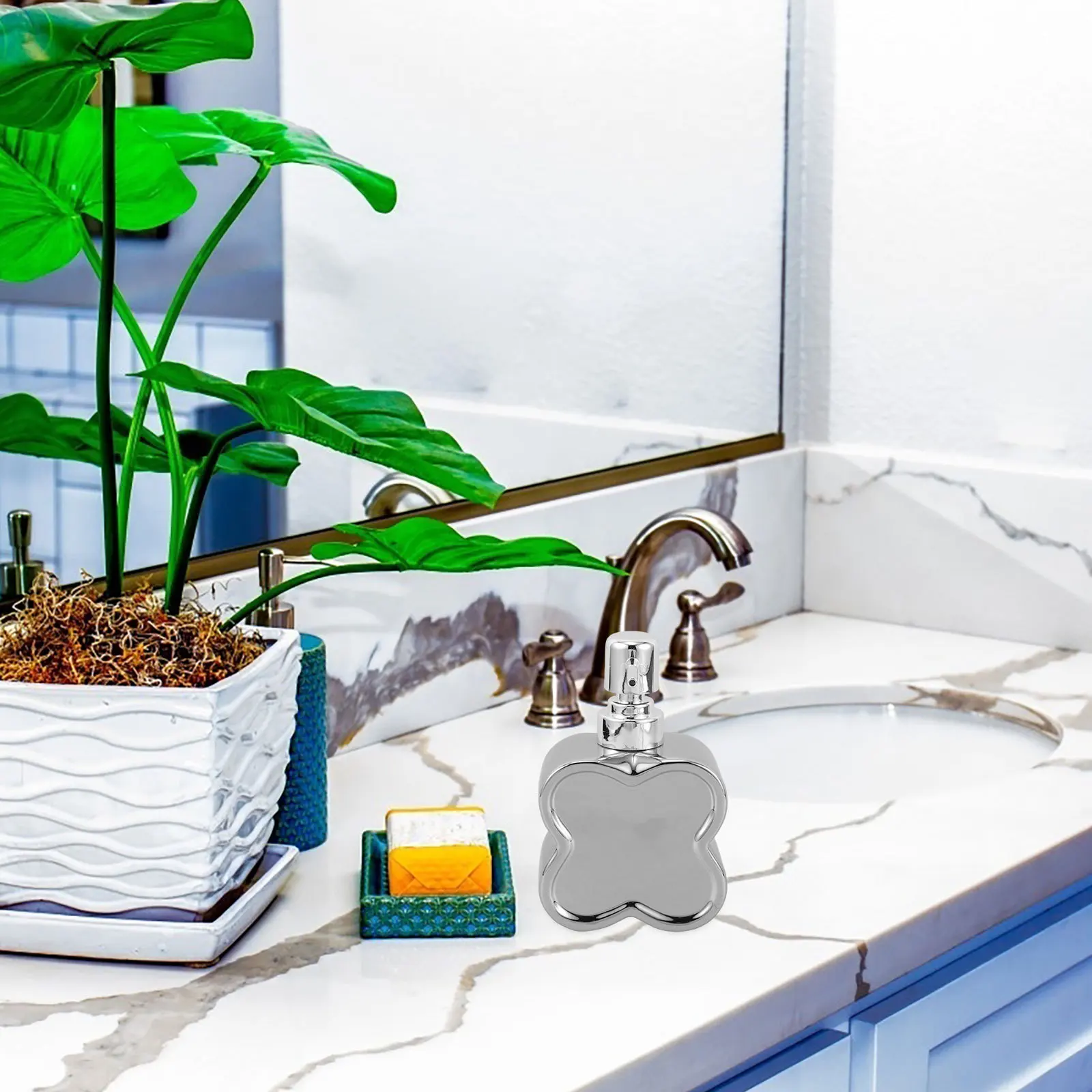 

Empty Liquid Dispenser Ceramic Soap Bottle Refillable Press Pump Shower Gel Lotion Soap Dispenser Bathroom Container